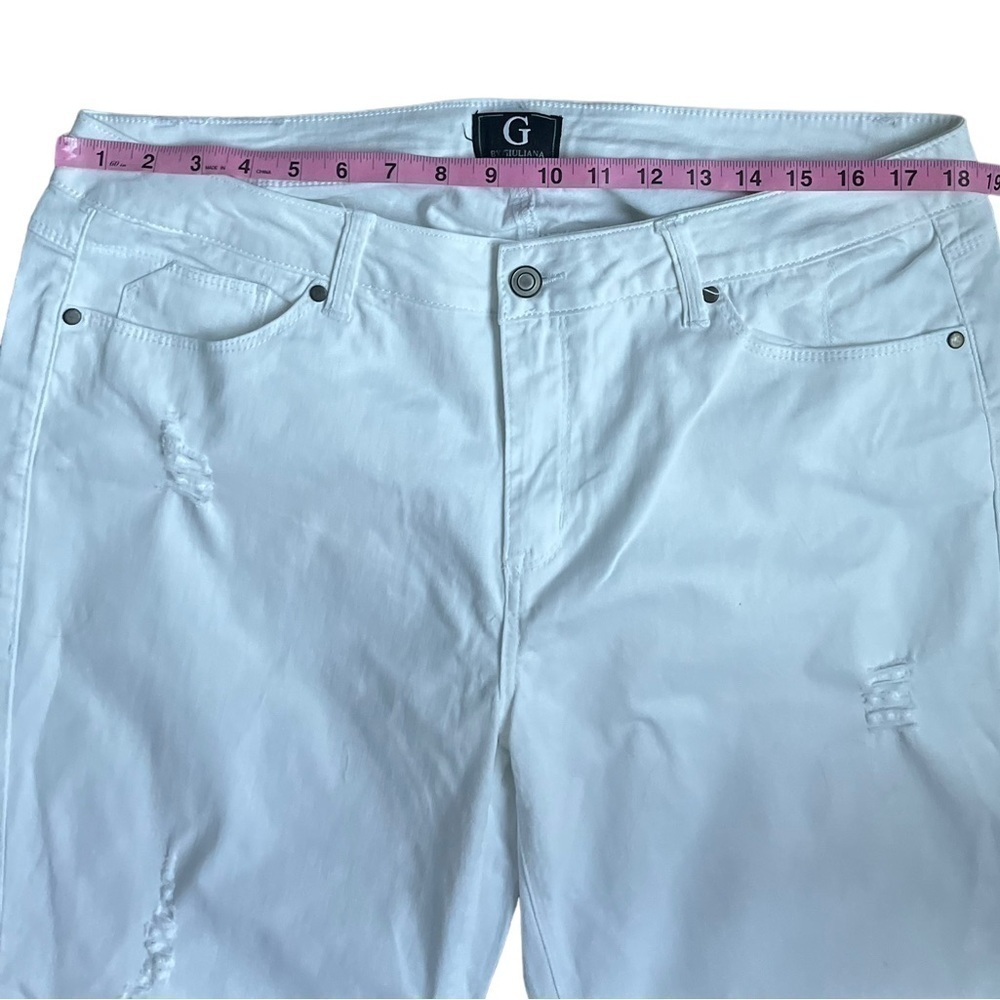 G Sculpt by Giuliana White Distressed Ankle Length Jeans Size 16 new with tags - Picture 6 of 8